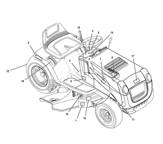 Decals Diagram and Parts List for 7800275-385048X114 2008 Briggs and Stratton Lawn Tractor